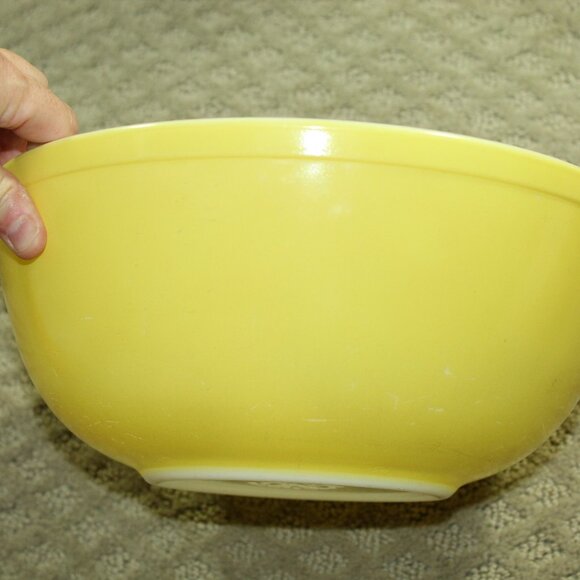 Vintage Pyrex Set Of 4 Mixing Bowls 401 - 404 Citrus Orange Yellow Green Brown - Picture 2 of 12